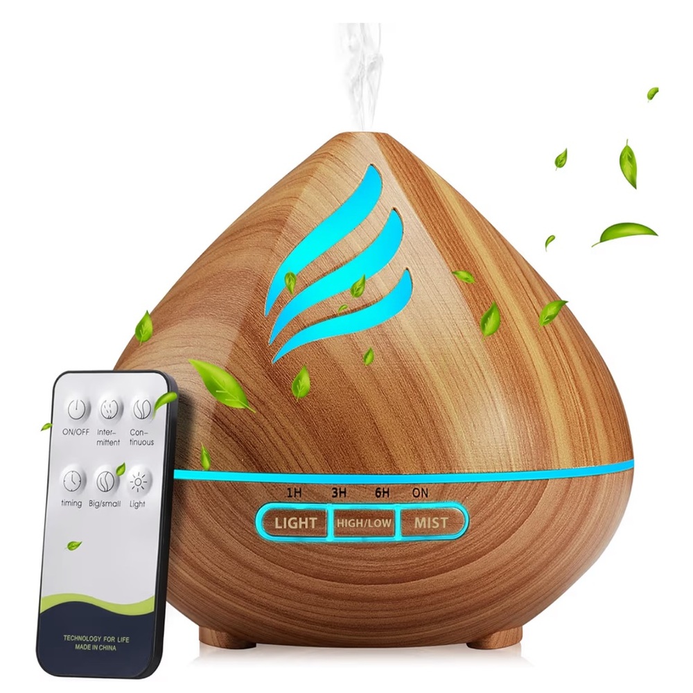 Wood Grain Essential Oil Diffuser with Remote